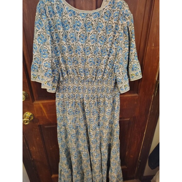 Max Studio Blue and White Floral Midi Dress - Picture 9 of 9